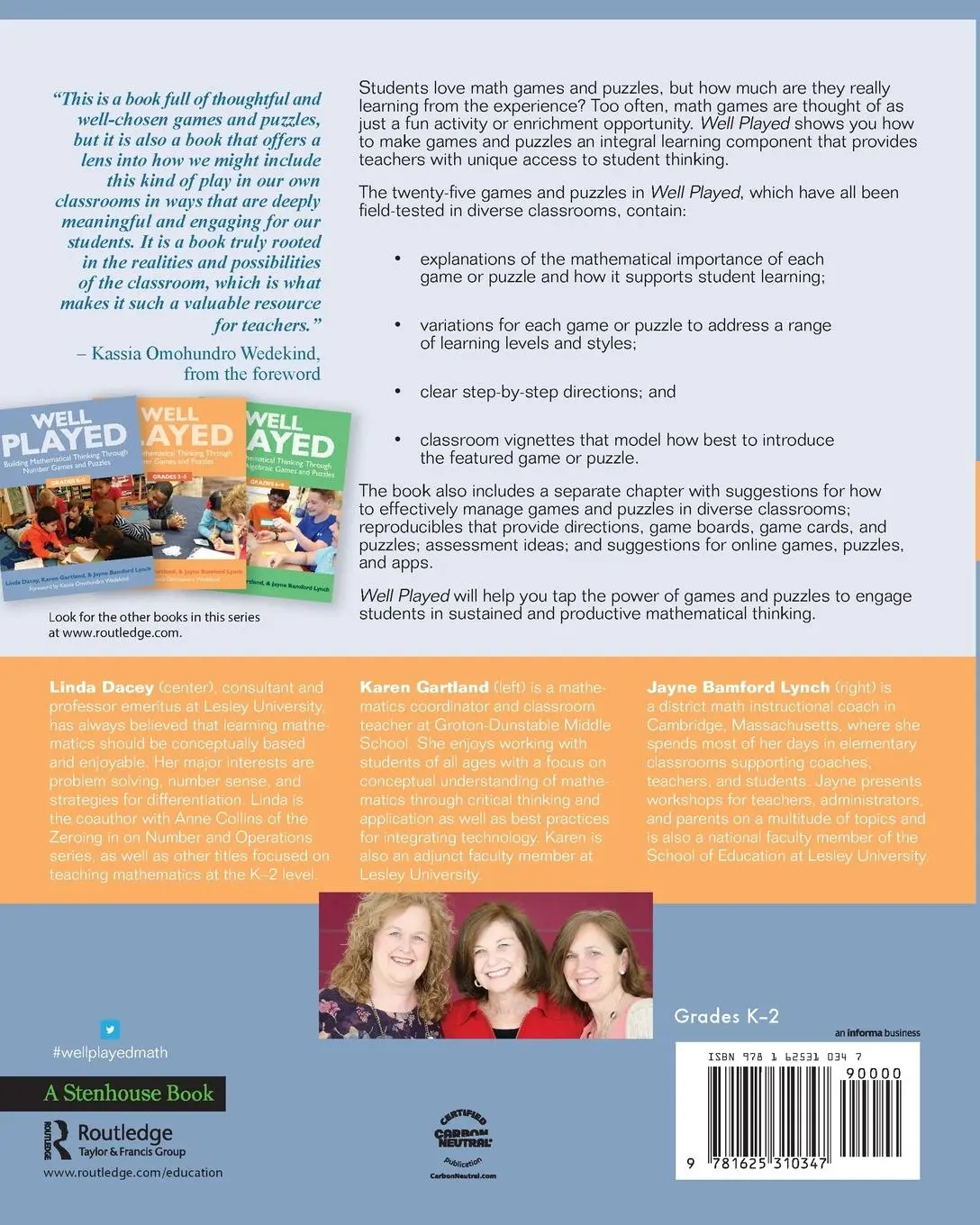 Rückseite: 9781625310347 | Well Played, Grades K-2 | Linda Dacey (u. a.) | Taschenbuch | Englisch