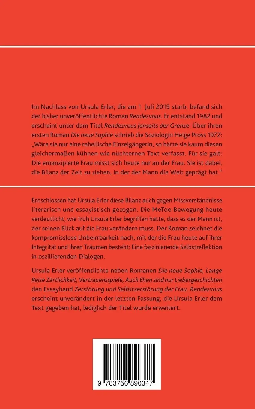 Rückseite: 9783756890347 | Rendezvous jenseits der Grenze | Ursula Erler | Taschenbuch | 136 S.