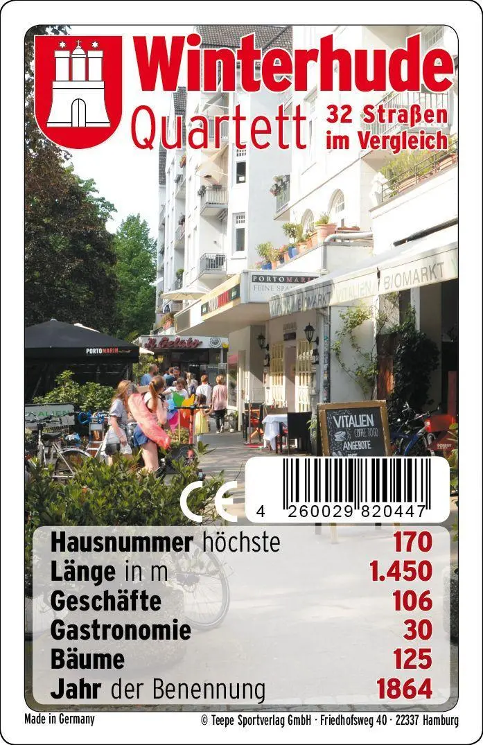 Cover: 4260029820447 | Hamburg Winterhude Quartett | 30 Minuten, 2-6 Spieler | Spiel | WIQUA