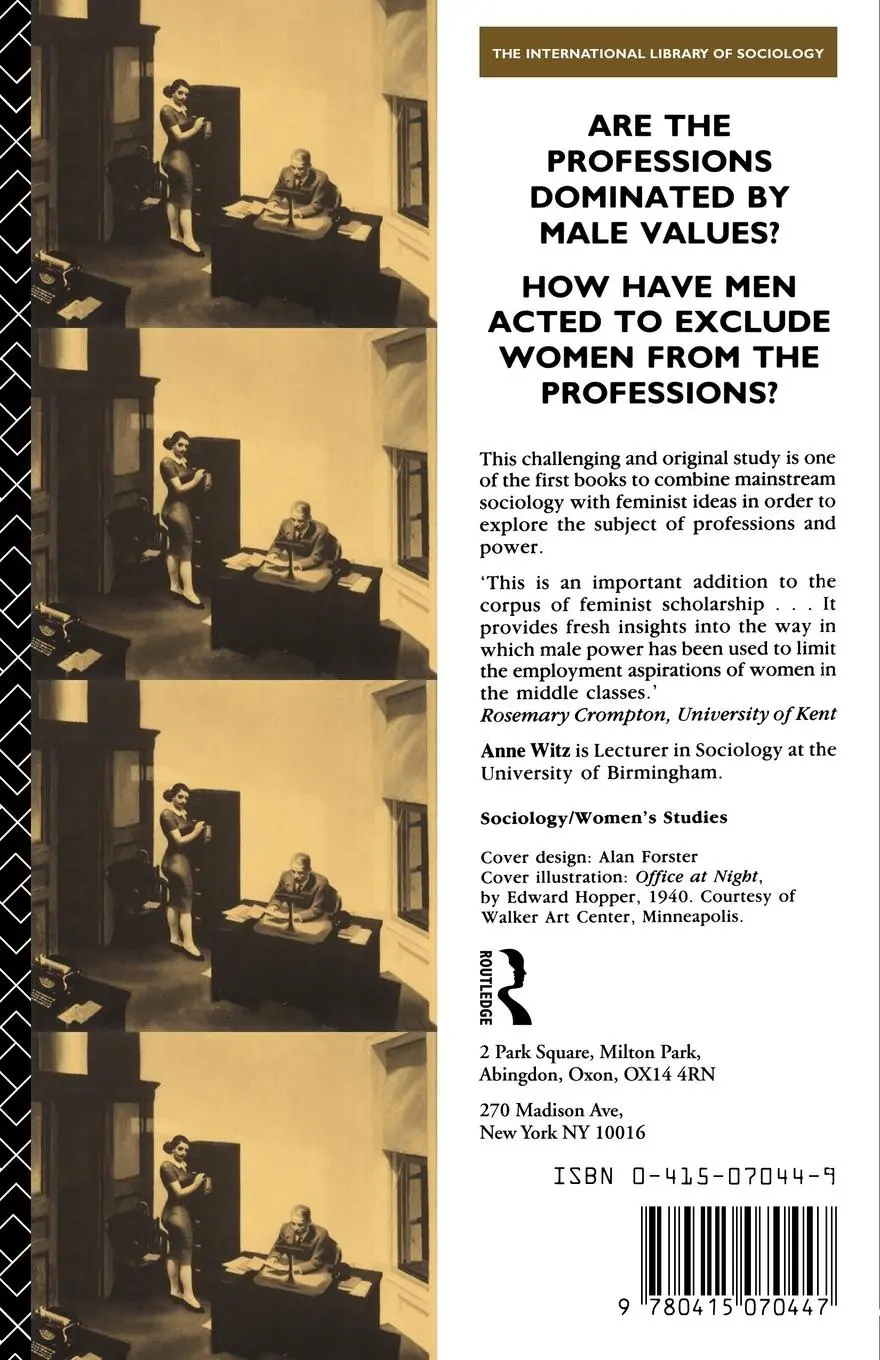 Rückseite: 9780415070447 | Professions and Patriarchy | Anne Witz | Taschenbuch | Englisch | 1992