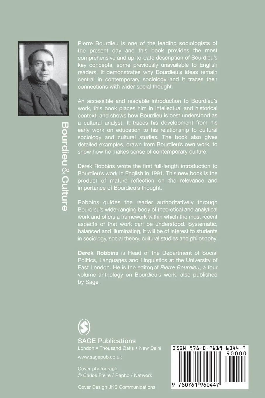 Rückseite: 9780761960447 | Bourdieu and Culture | Derek Robbins | Taschenbuch | Englisch | 2000