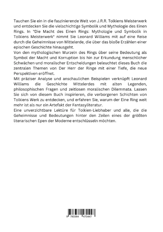 Rückseite: 9783384470447 | Die Macht des Einen Rings: Mythologie und Symbolik in Tolkiens...