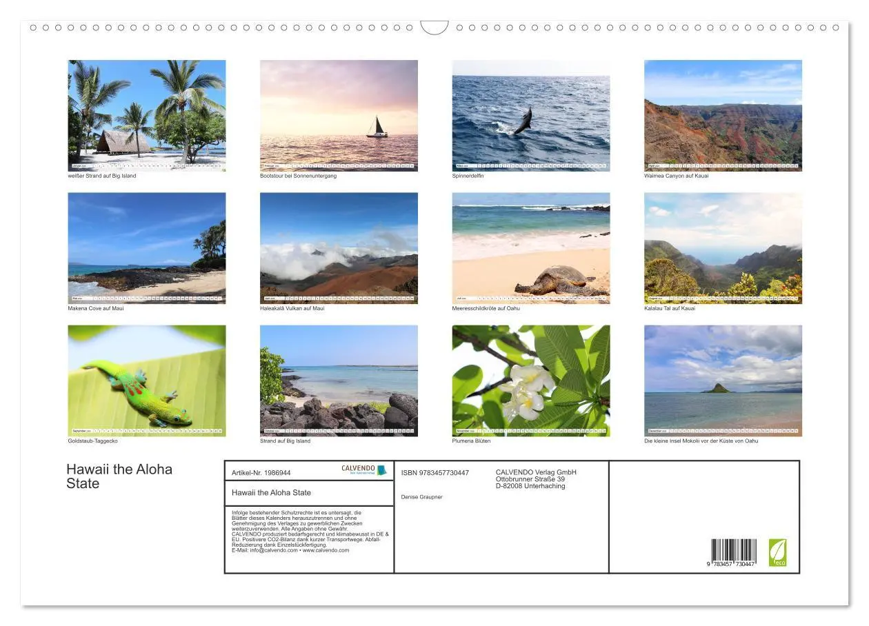 Bild: 9783457730447 | Hawaii the Aloha State (Wandkalender 2026 DIN A2 quer), CALVENDO...