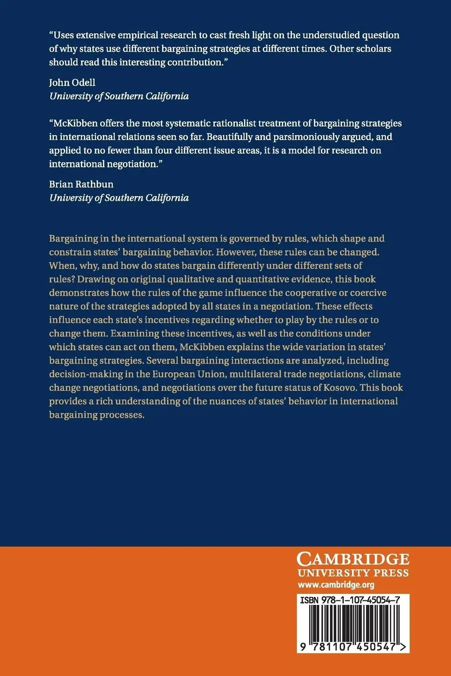 Rückseite: 9781107450547 | State Strategies in International Bargaining | Heather Elko Mckibben