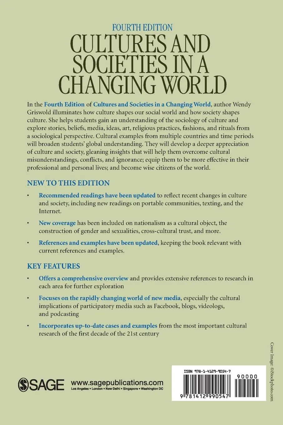 Rückseite: 9781412990547 | Cultures and Societies in a Changing World | Wendy Griswold | Buch