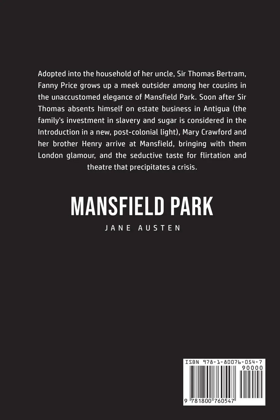 Rückseite: 9781800760547 | Mansfield Park | Jane Austen | Taschenbuch | Kartoniert / Broschiert