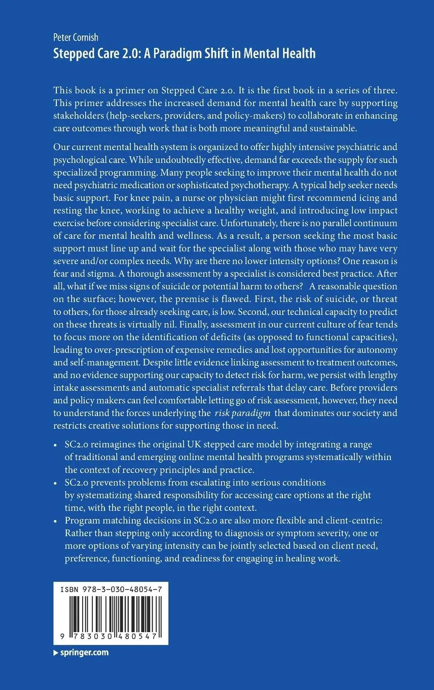 Rückseite: 9783030480547 | Stepped Care 2.0: A Paradigm Shift in Mental Health | Peter Cornish