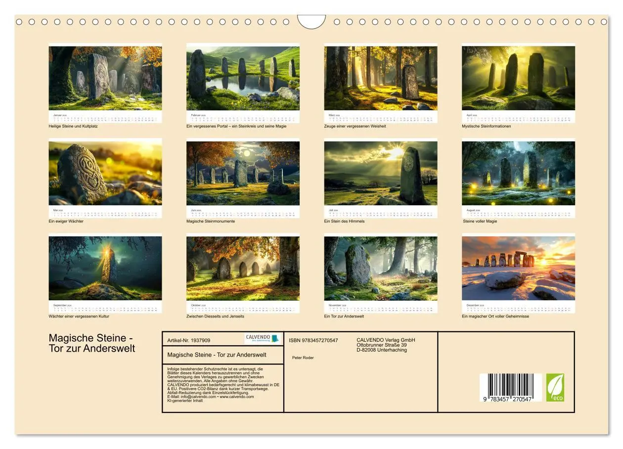Bild: 9783457270547 | Magische Steine - Tor zur Anderswelt (Wandkalender 2026 DIN A3...