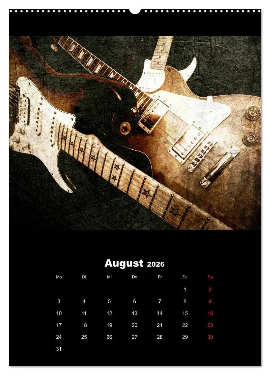 Bild: 9783516430547 | Vintage Gitarren (Wandkalender 2026 DIN A2 hoch), CALVENDO...