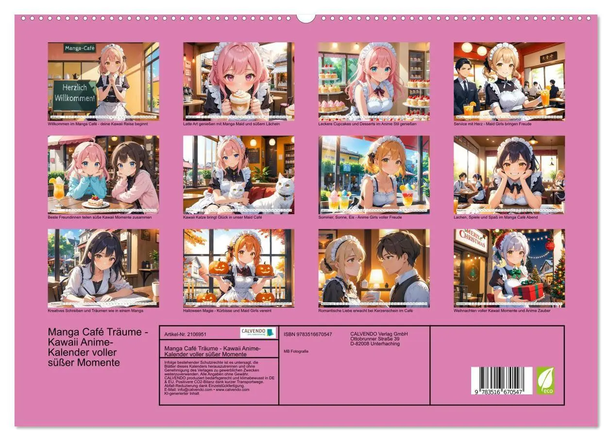 Bild: 9783516670547 | Manga Café Träume - Kawaii Anime-Kalender voller süßer Momente...