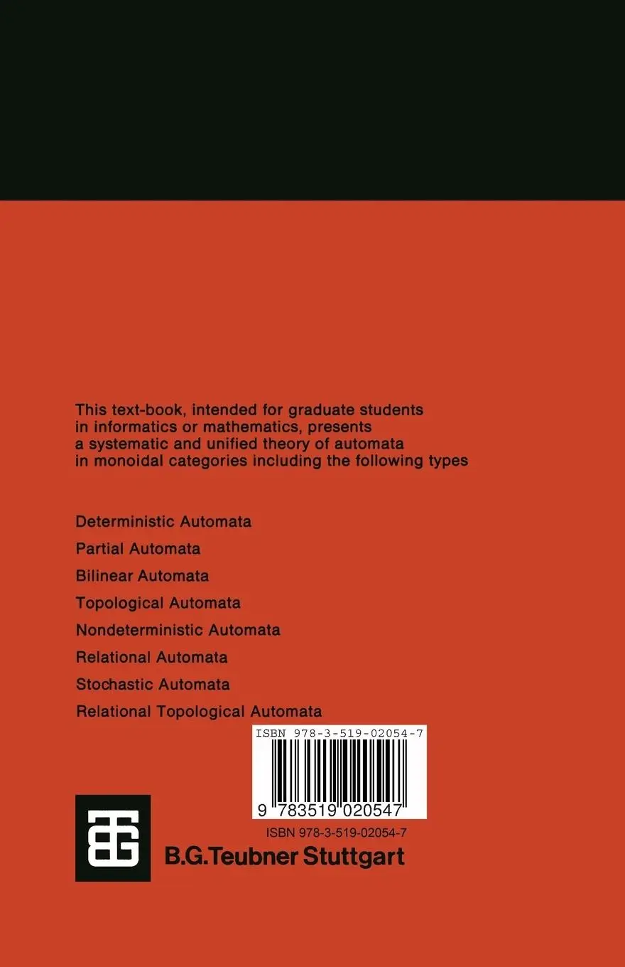 Rückseite: 9783519020547 | Universal Theory of Automata | A Categorical Approach | Ehrig (u. a.)
