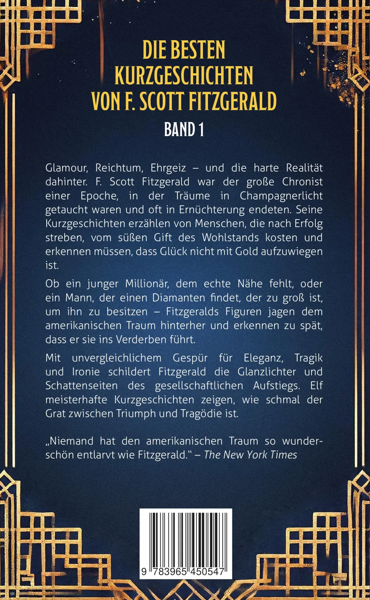 Rückseite: 9783965450547 | Gatsbys Traum. Die besten Kurzgeschichten. Band 1. F. Scott Fitzgerald
