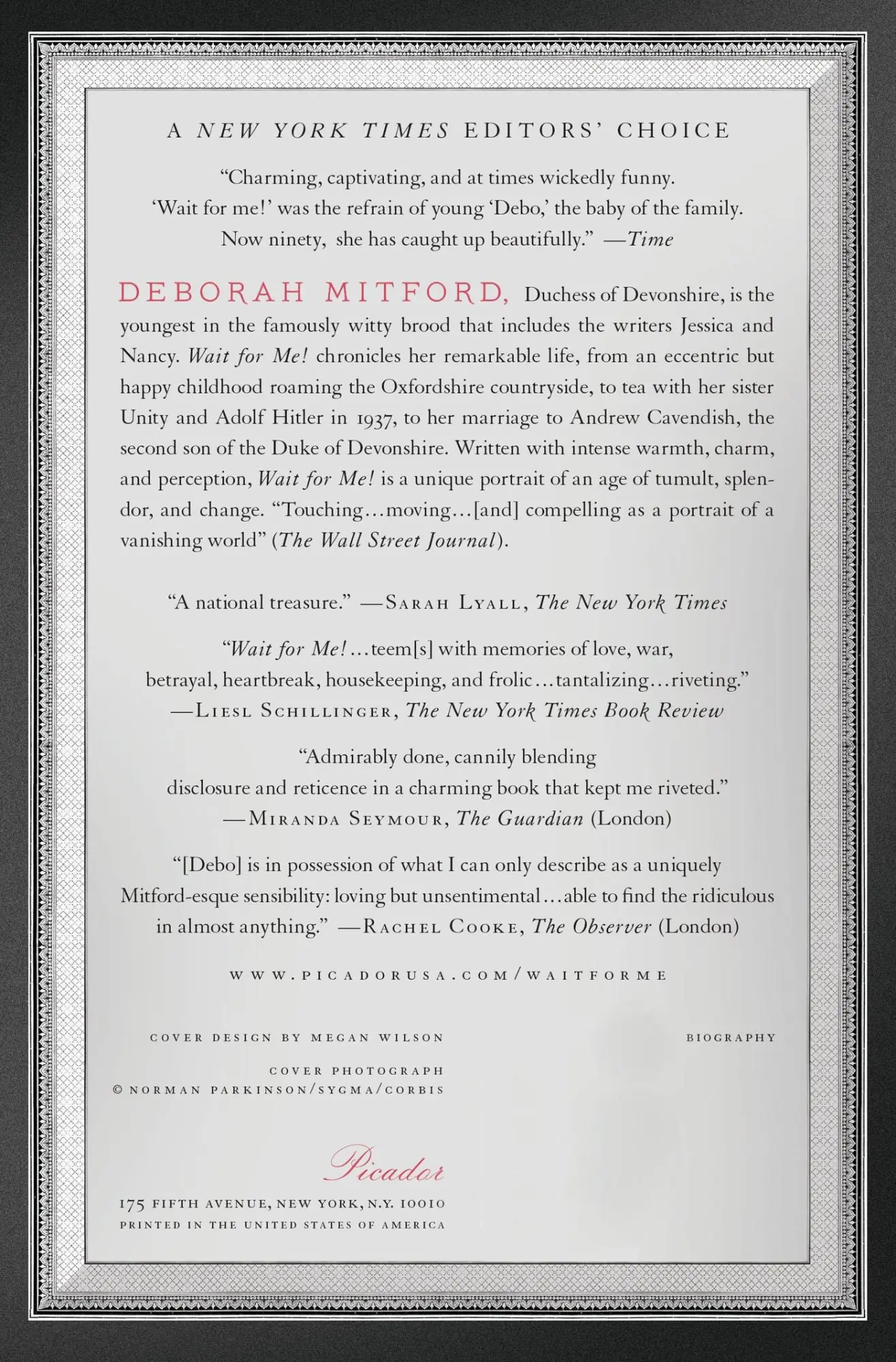 Rückseite: 9780312610647 | Wait for Me! | Deborah Mitford | Taschenbuch | Kartoniert / Broschiert
