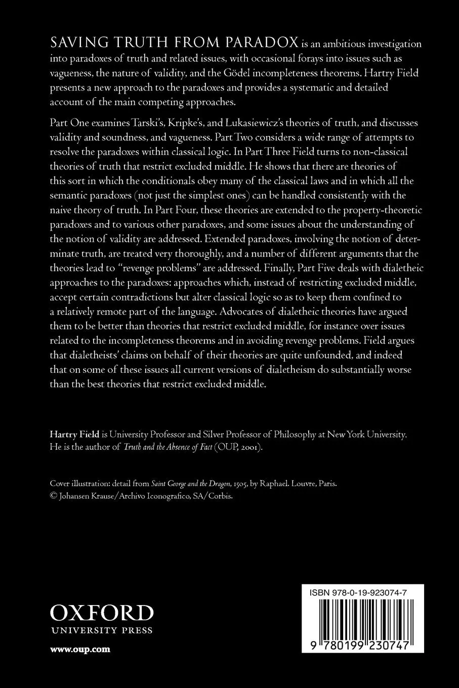 Rückseite: 9780199230747 | Saving Truth from Paradox | Hartry Field | Taschenbuch | Englisch