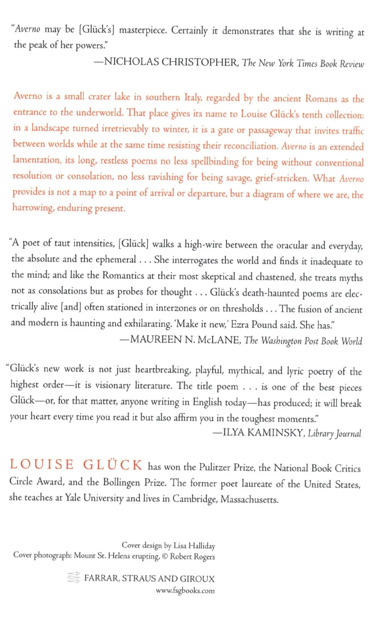 Rückseite: 9780374530747 | Averno | Poems | Louise Gluck | Taschenbuch | XII | Englisch | 2007