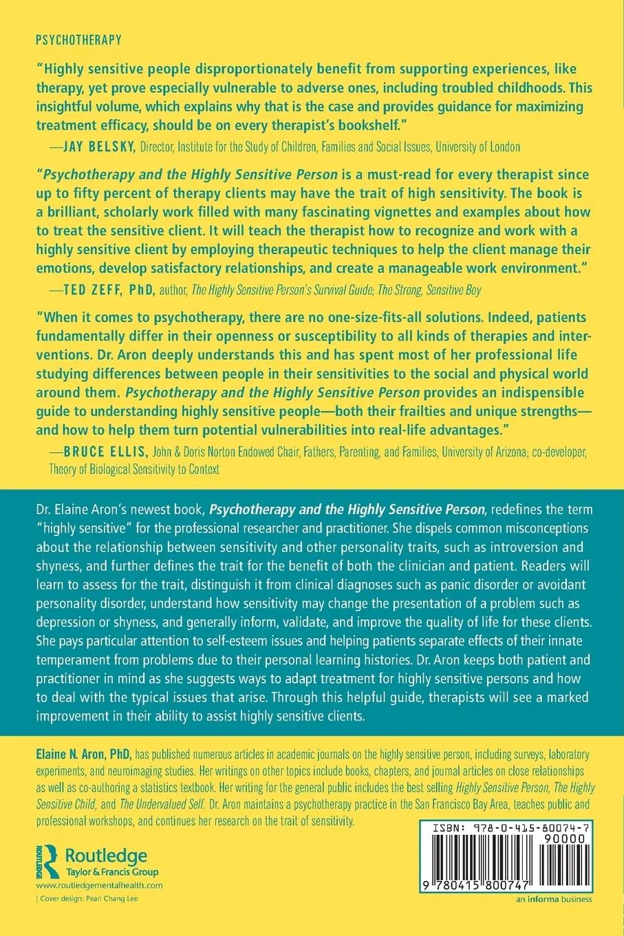 Rückseite: 9780415800747 | Psychotherapy and the Highly Sensitive Person | Elaine N. Aron | Buch
