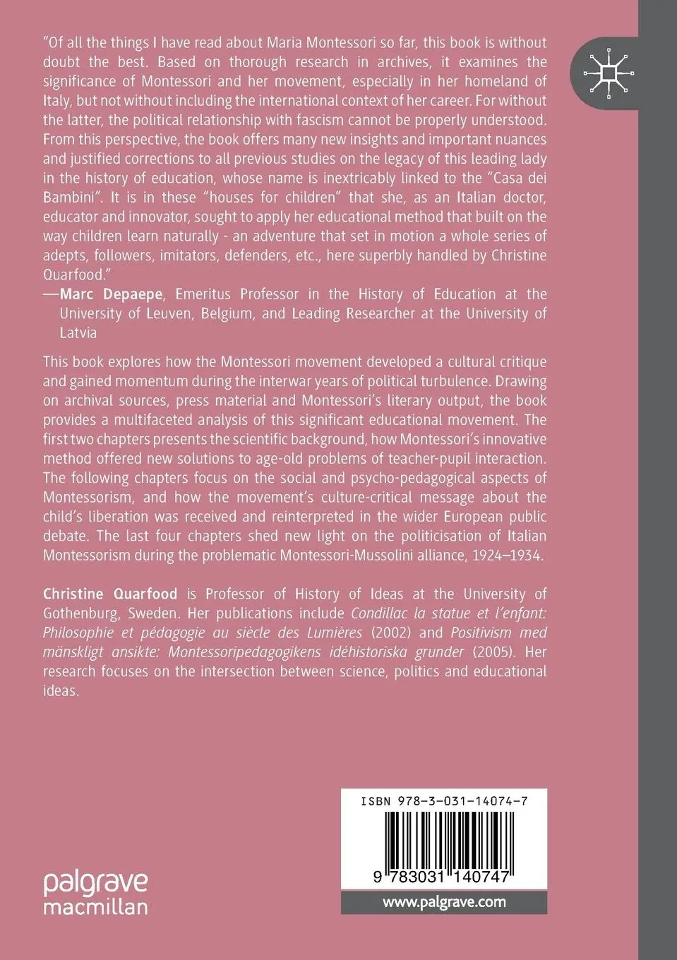 Rückseite: 9783031140747 | The Montessori Movement in Interwar Europe | New Perspectives | Buch