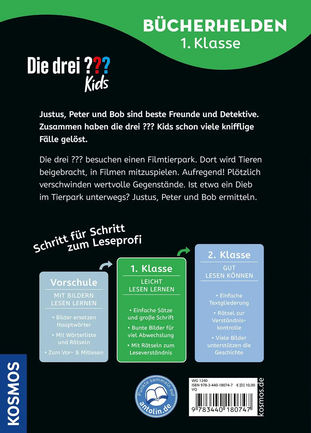 Rückseite: 9783440180747 | Die drei ??? Kids, Bücherhelden 1. Klasse, Diebe im Tierpark | Buch