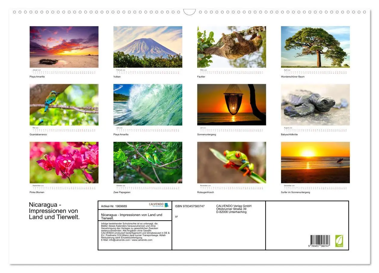 Bild: 9783457560747 | Nicaragua - Impressionen von Land und Tierwelt. (Wandkalender 2026...