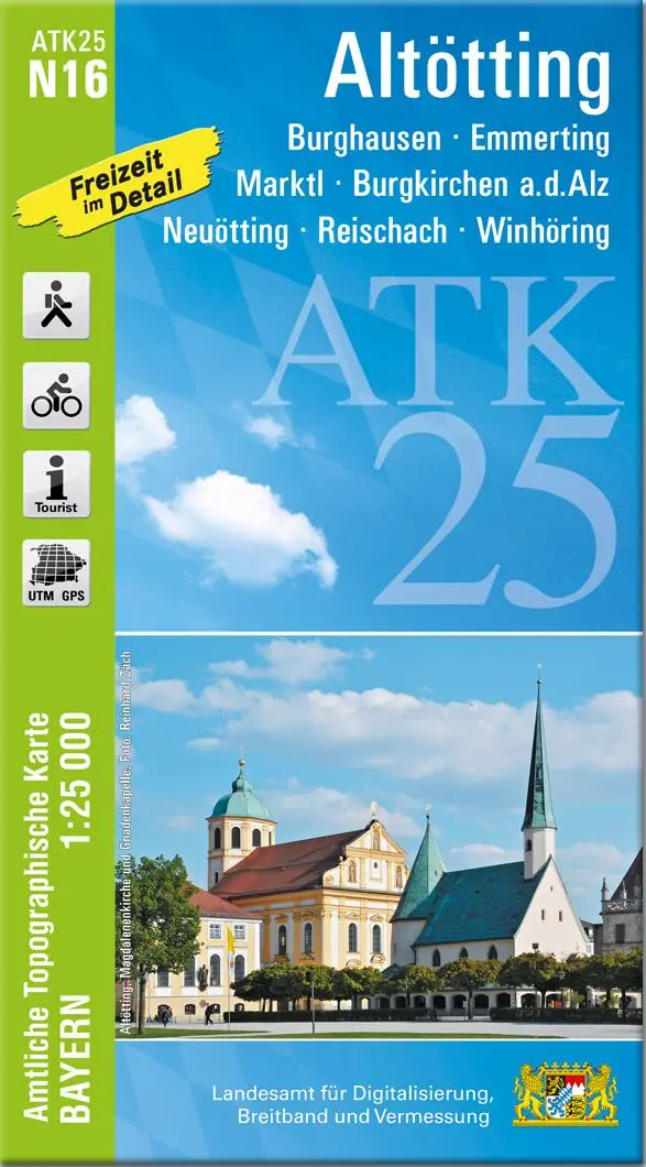 Cover: 9783987760747 | ATK25-N16 Altötting (Amtliche Topographische Karte 1:25000) | Deutsch