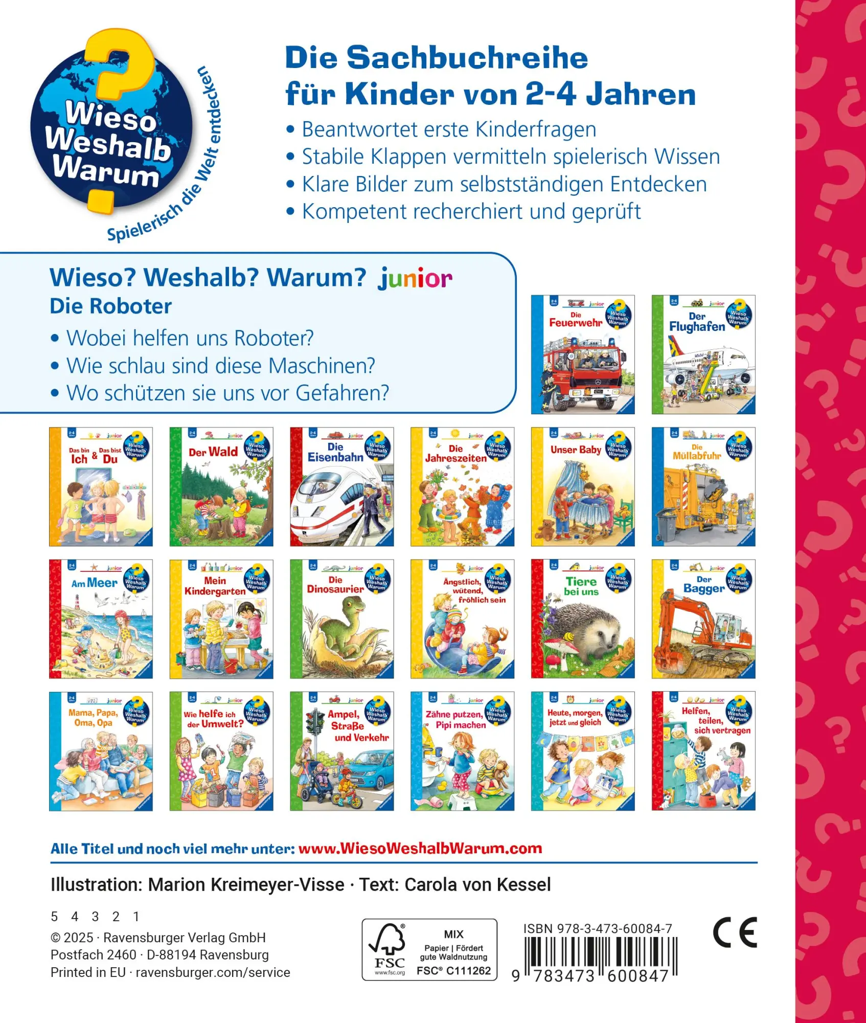 Rückseite: 9783473600847 | Wieso? Weshalb? Warum? junior, Band 78 - Die Roboter | Kessel | Buch