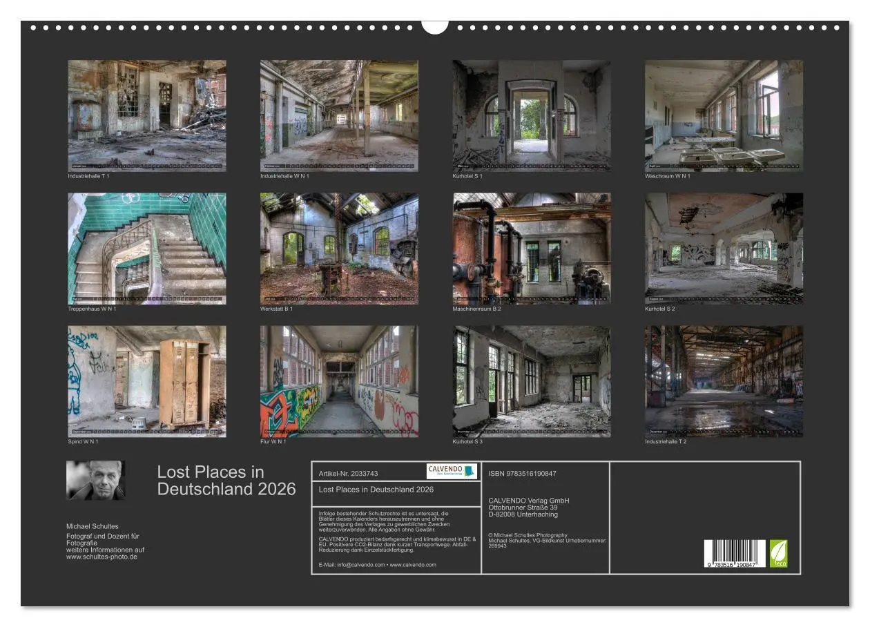Bild: 9783516190847 | Lost Places in Deutschland 2026 (Wandkalender 2026 DIN A2 quer),...