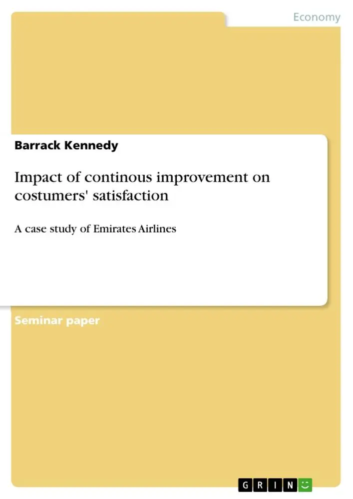 Cover: 9783656610847 | Impact of continous improvement on costumers' satisfaction | Kennedy