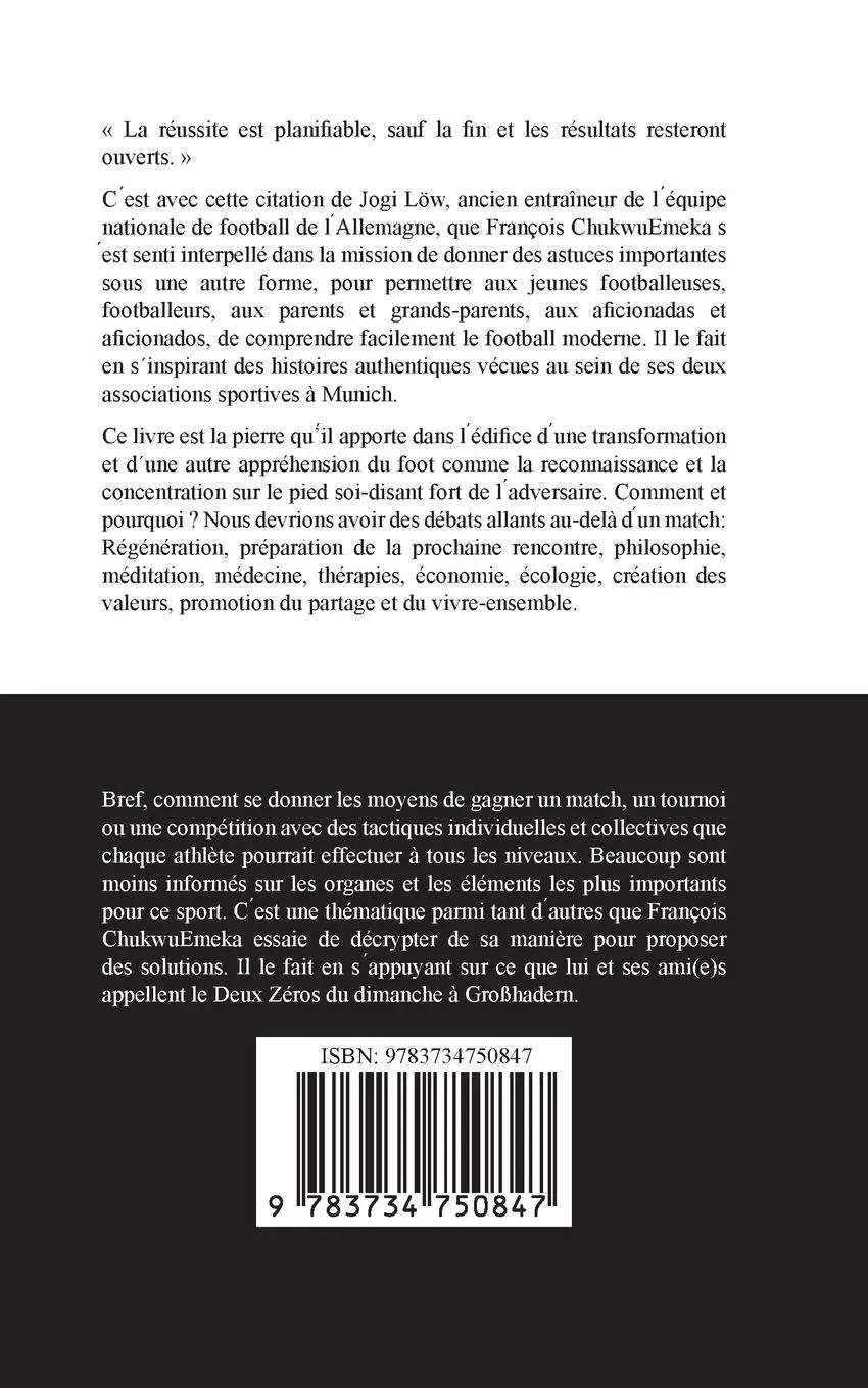 Rückseite: 9783734750847 | Mon Carnet Du Foot | Voir le foot avec d´autres lunettes | Chukwuemeka