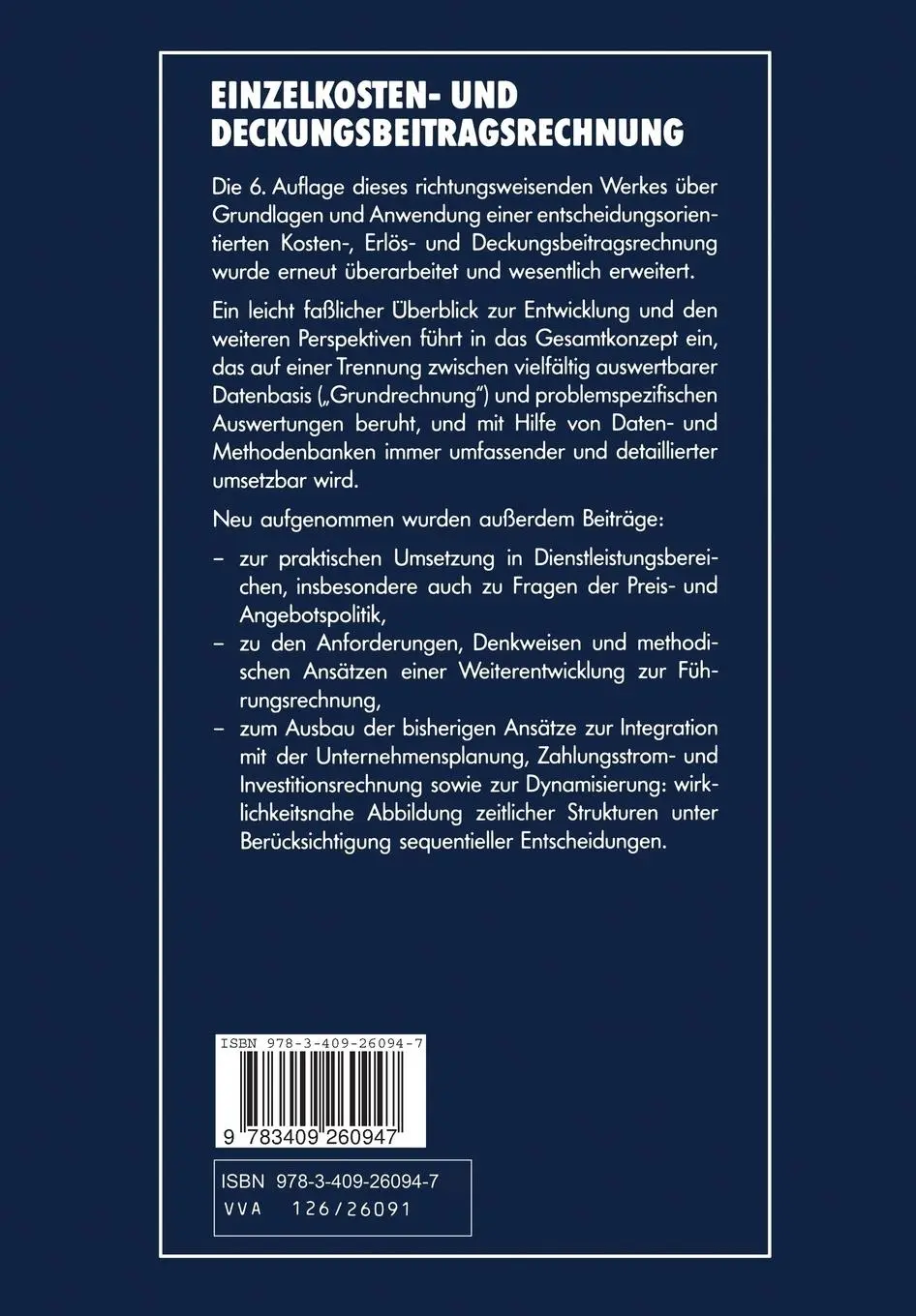 Rückseite: 9783409260947 | Einzelkosten- und Deckungsbeitragsrechnung | Paul Riebel | Taschenbuch