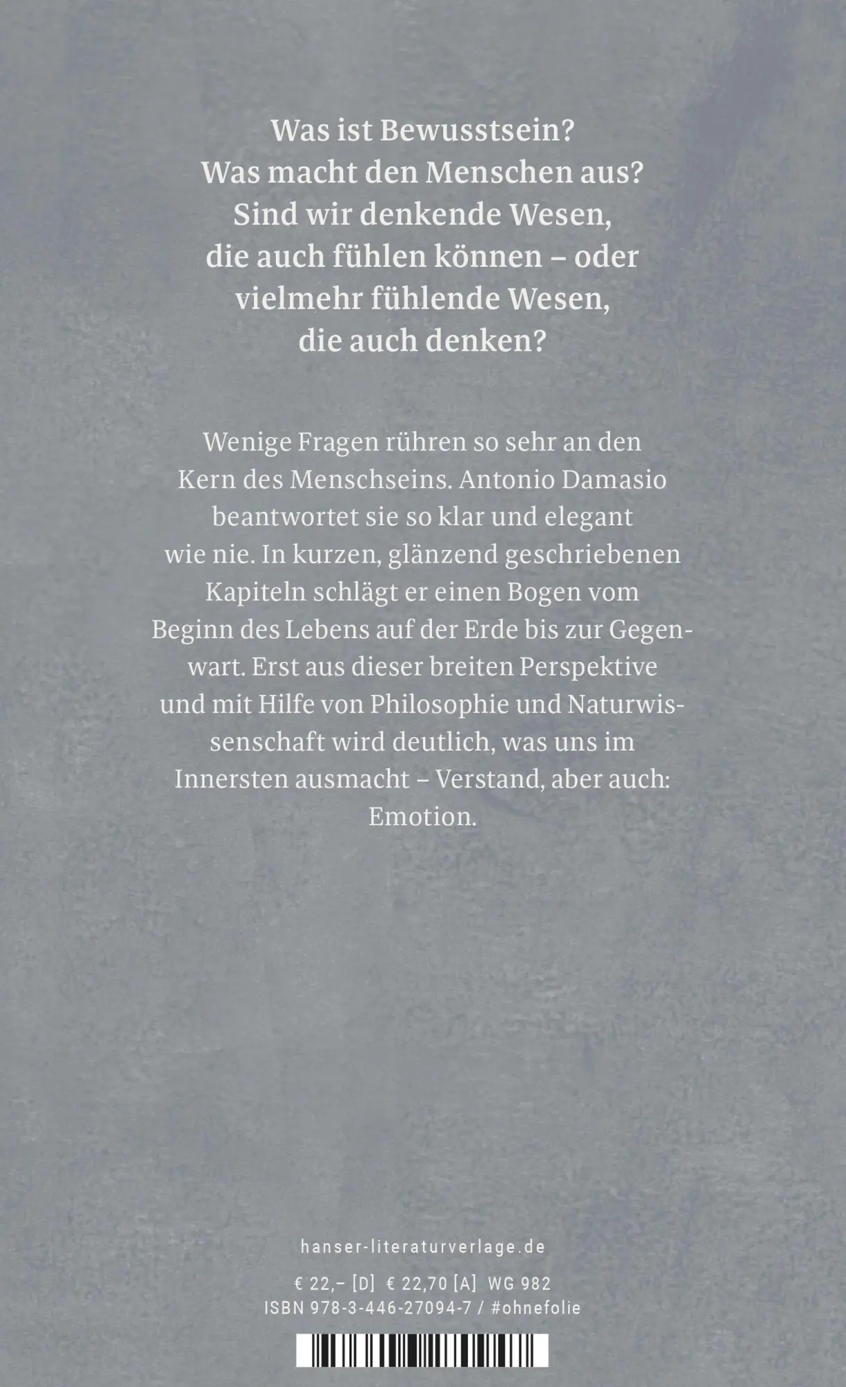 Bild: 9783446270947 | Wie wir denken, wie wir fühlen | Die Ursprünge unseres Bewusstseins
