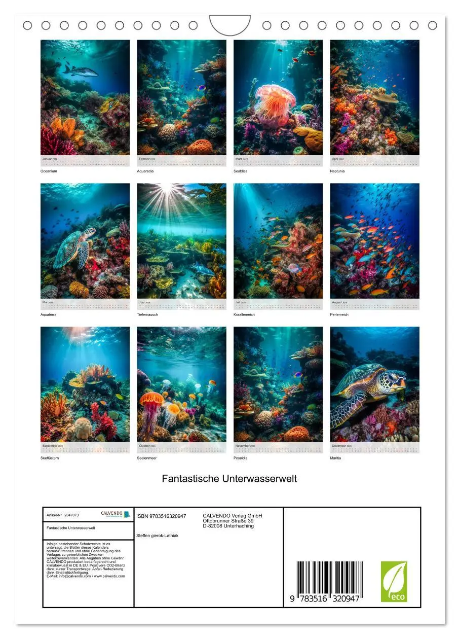 Bild: 9783516320947 | Fantastische Unterwasserwelt (Wandkalender 2026 DIN A4 hoch),...