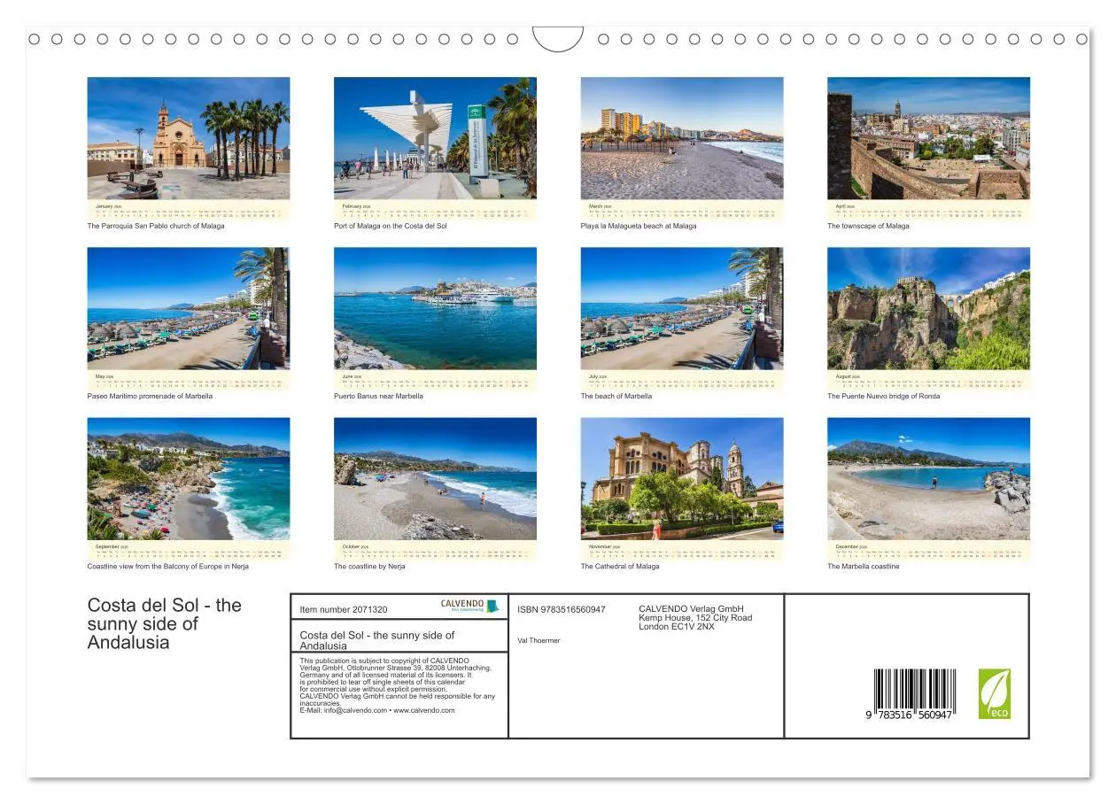 Bild: 9783516560947 | Costa del Sol - the sunny side of Andalusia (Wall Calendar 2026 DIN...