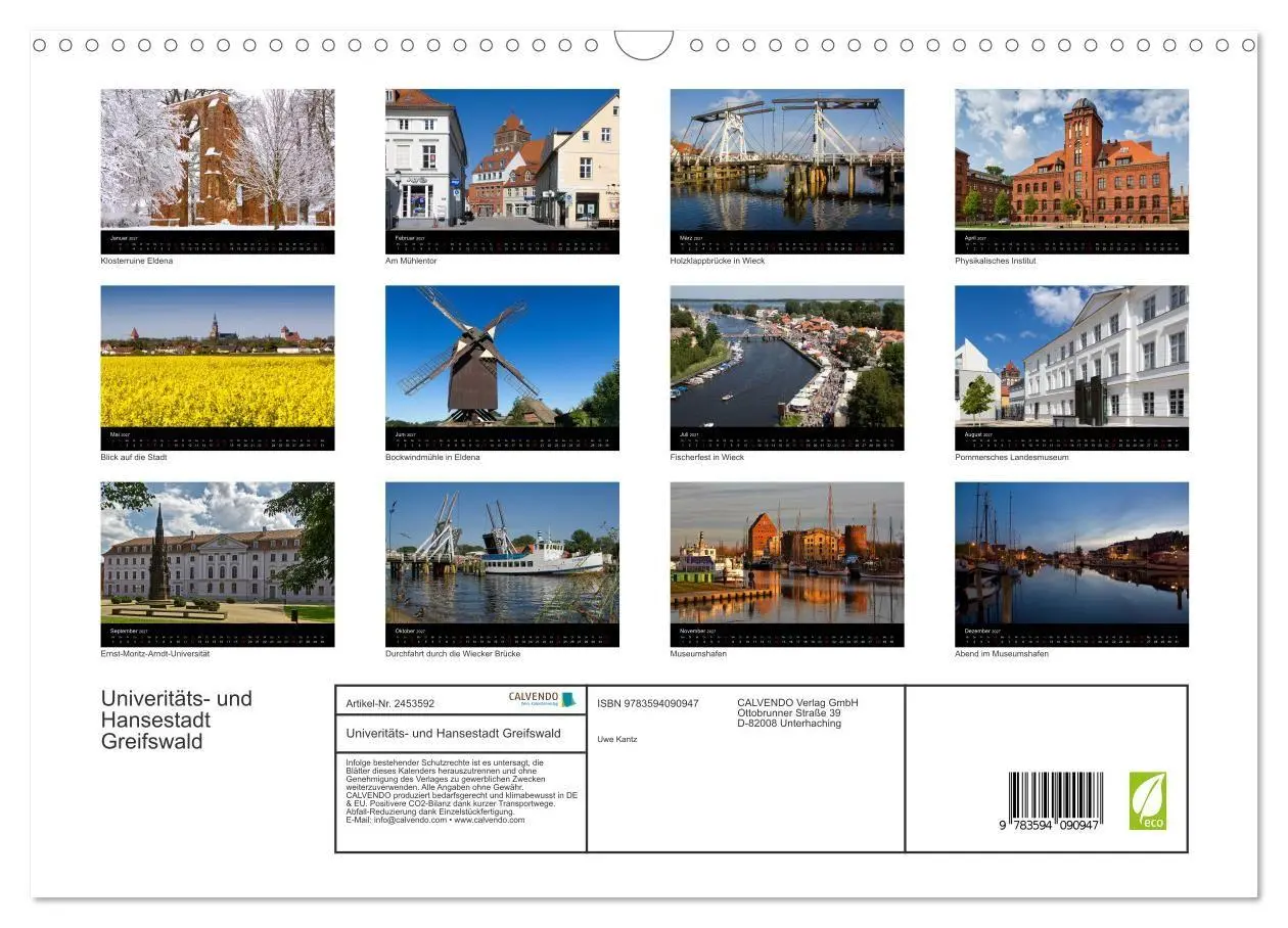 Bild: 9783594090947 | Univeritäts- und Hansestadt Greifswald (Wandkalender 2027 DIN A3...
