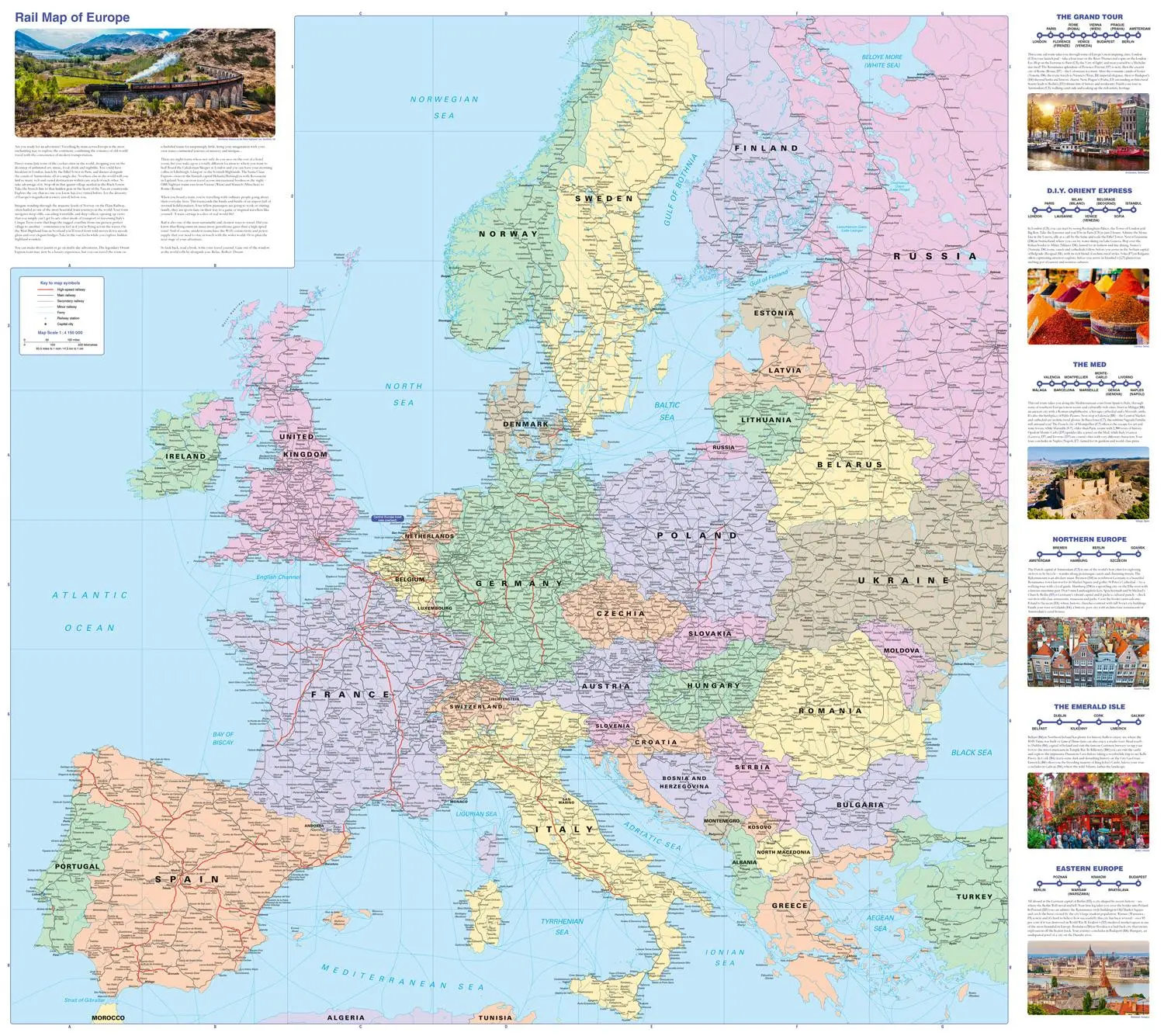 Bild: 9780008711047 | Collins Rail Map of Europe | Plan Your Flight-Free European Adventure