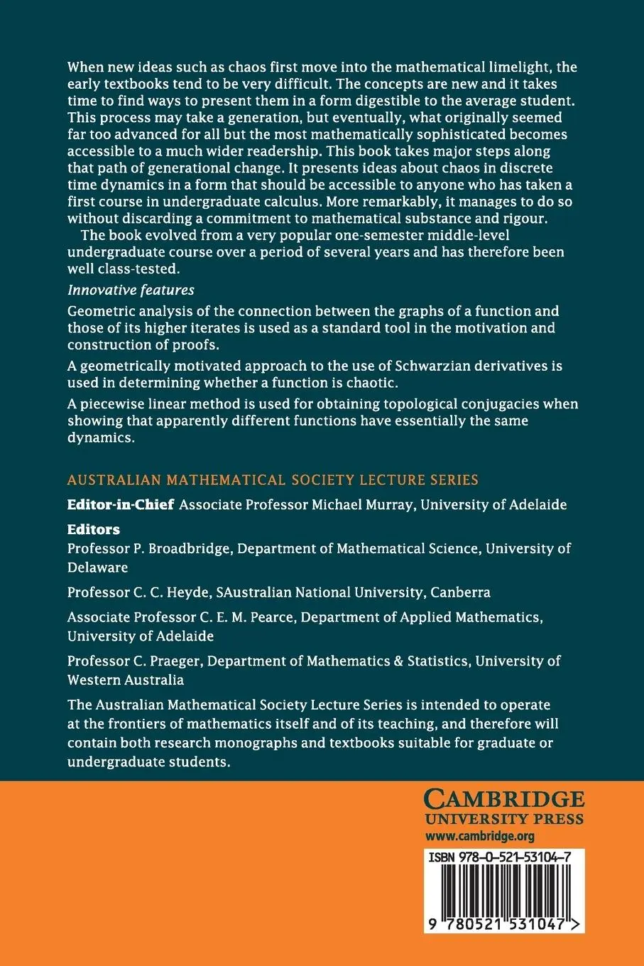 Rückseite: 9780521531047 | Chaos | A Mathematical Introduction | John Banks (u. a.) | Taschenbuch