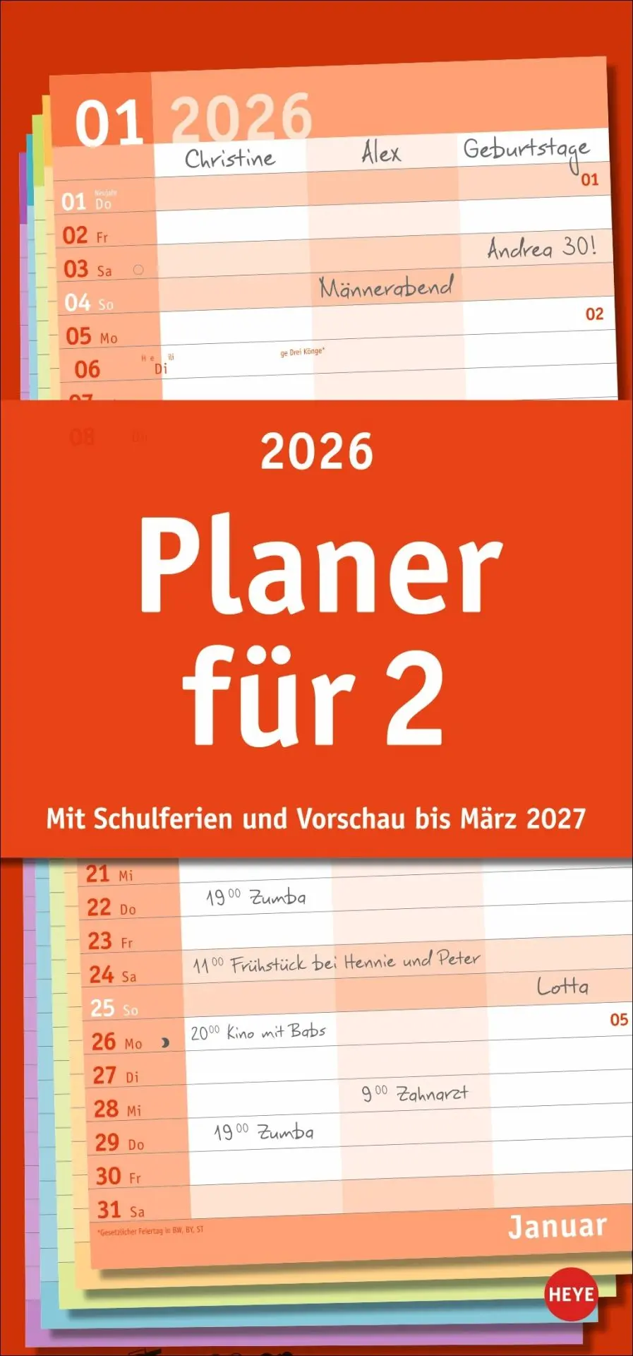 Cover: 9783756411047 | Basic Planer für zwei 2026 | Kalender | Basic Planer Heye | 14 S.