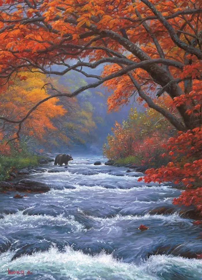 Bild: 625012451147 | COBBLE HILL PUZZLES - Fluss im Herbst 500 Teile | Spiel | In Karton