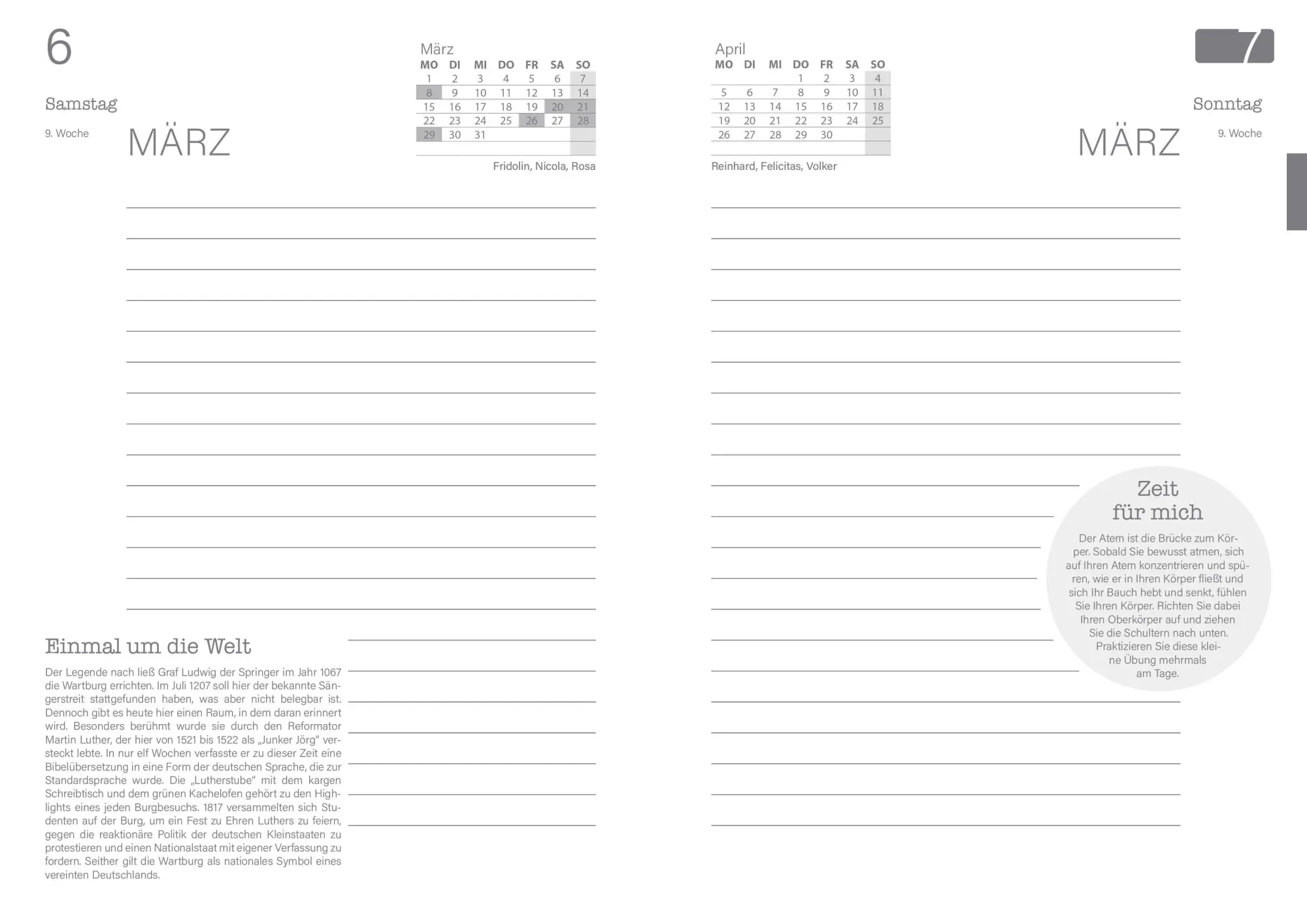 Bild: 4262480691147 | Buchkalender A5 2027 Hellgrün- Je Tag 2 Seiten - 21 x 15 cm | Kalender