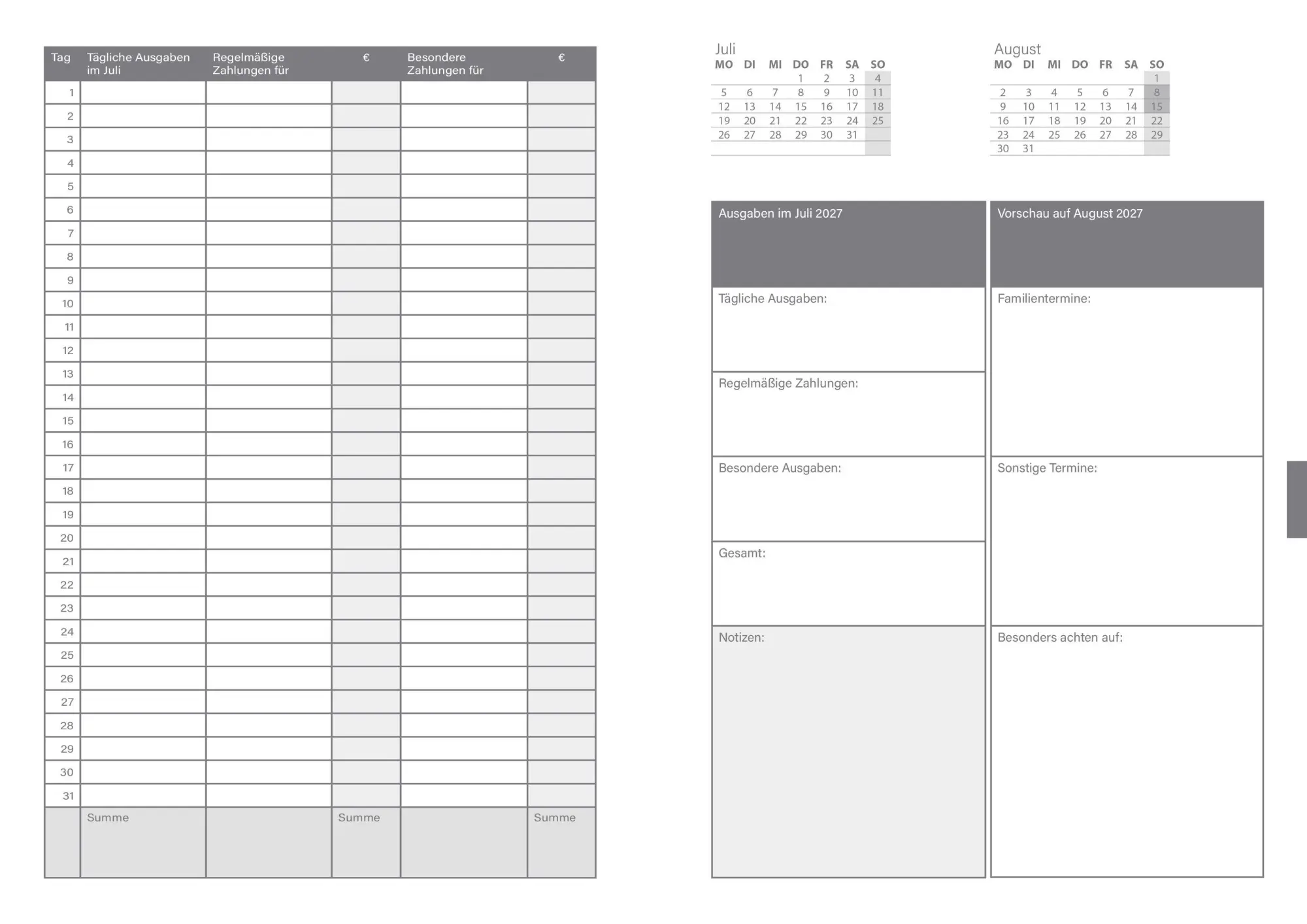 Bild: 4262480691147 | Buchkalender A5 2027 Hellgrün- Je Tag 2 Seiten - 21 x 15 cm | Kalender