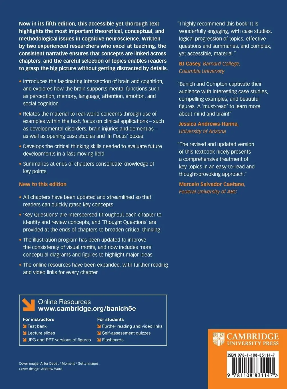 Rückseite: 9781108831147 | Cognitive Neuroscience | Marie T. Banich (u. a.) | Buch | Gebunden