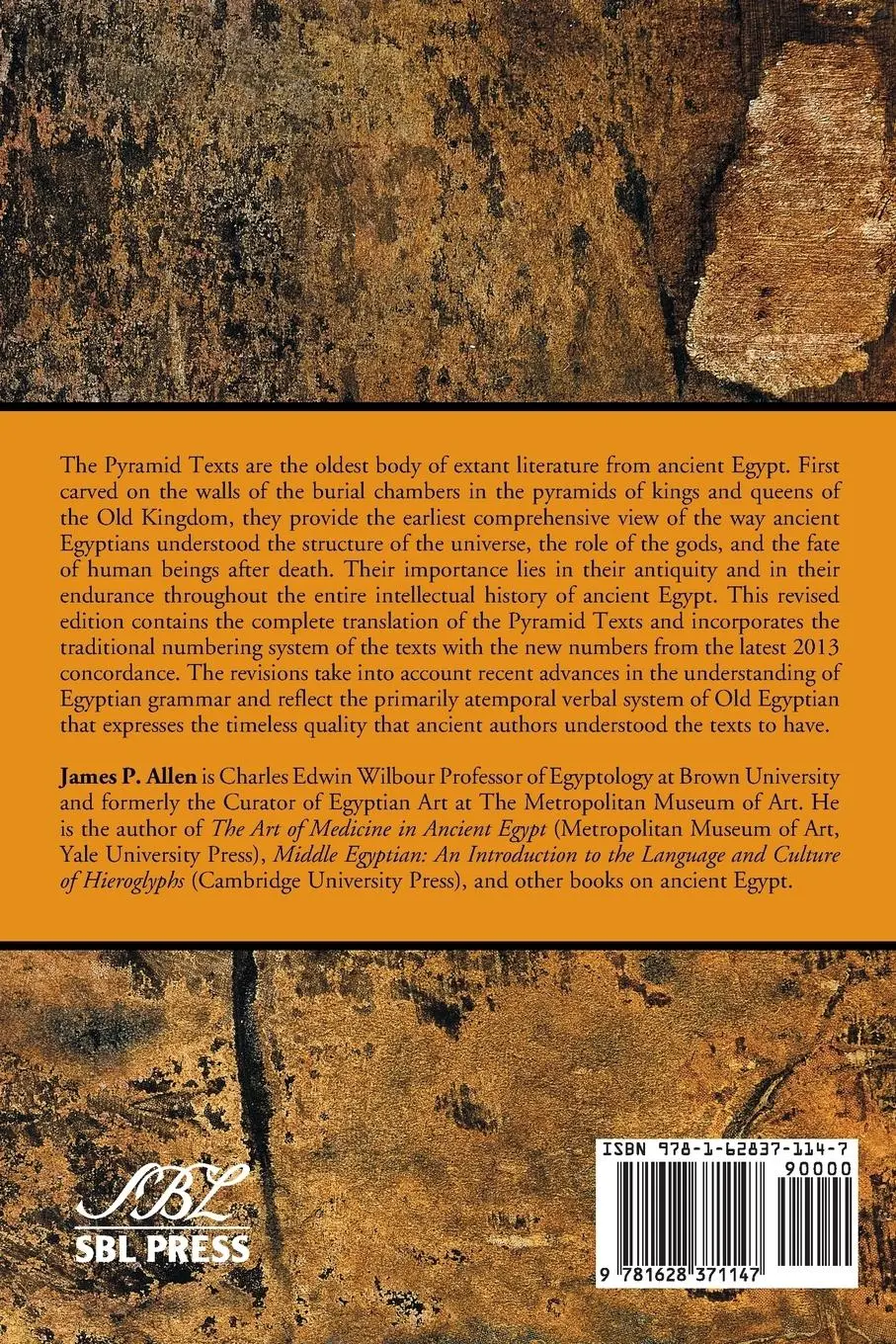 Rückseite: 9781628371147 | The Ancient Egyptian Pyramid Texts | James P. Allen | Taschenbuch