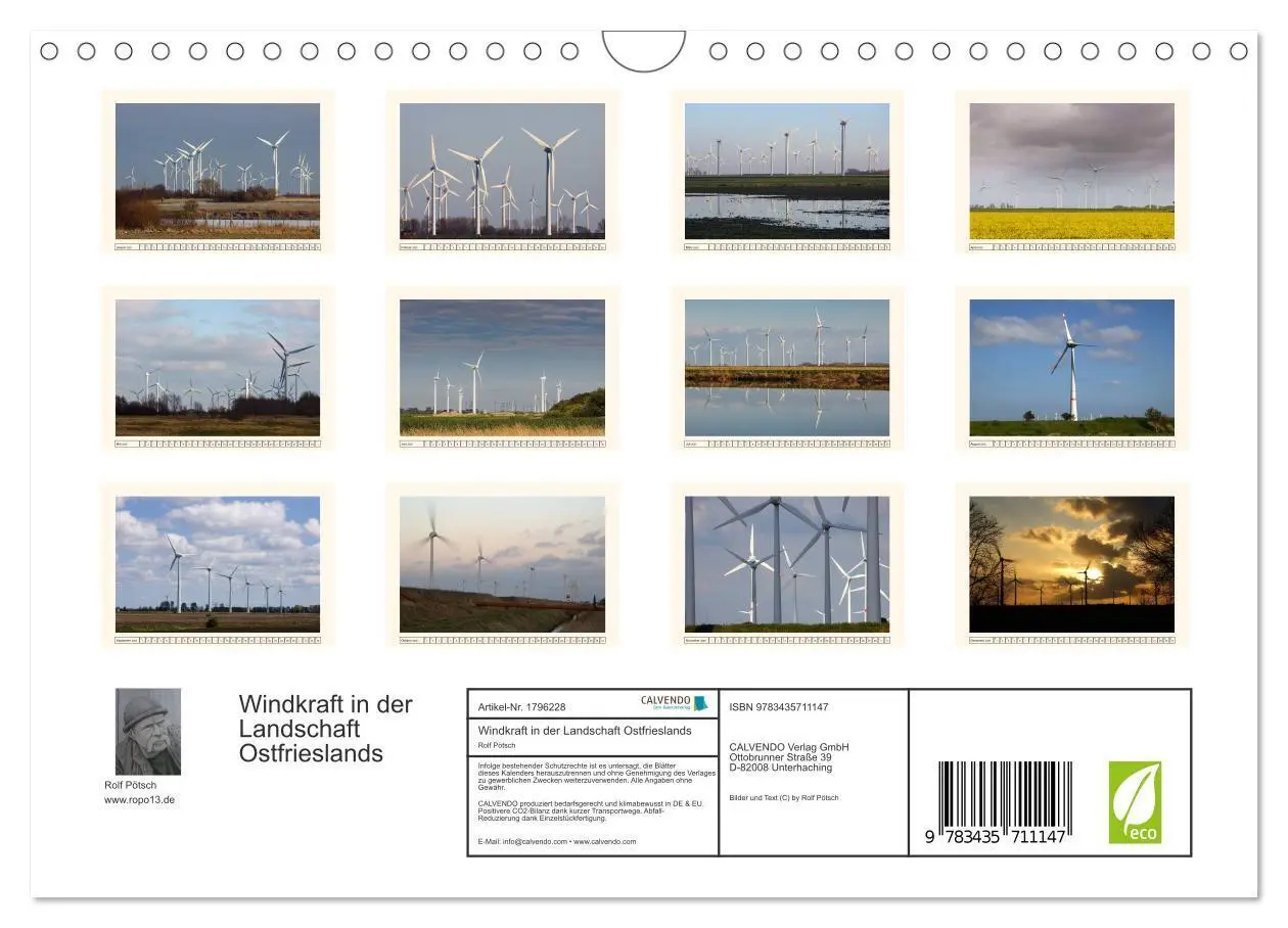 Bild: 9783435711147 | Windkraft in der Landschaft Ostfrieslands (Wandkalender 2025 DIN A4...