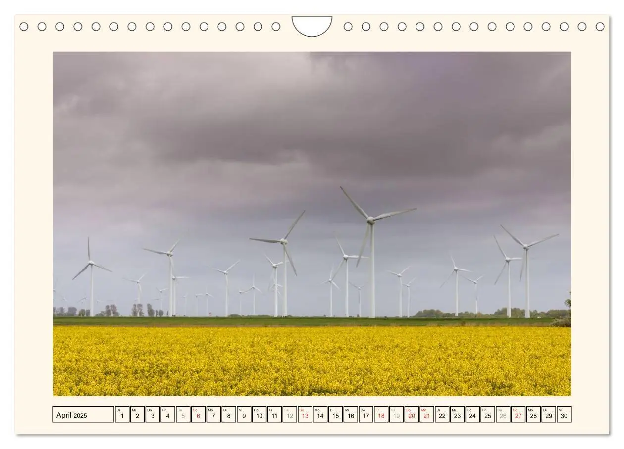 Bild: 9783435711147 | Windkraft in der Landschaft Ostfrieslands (Wandkalender 2025 DIN A4...