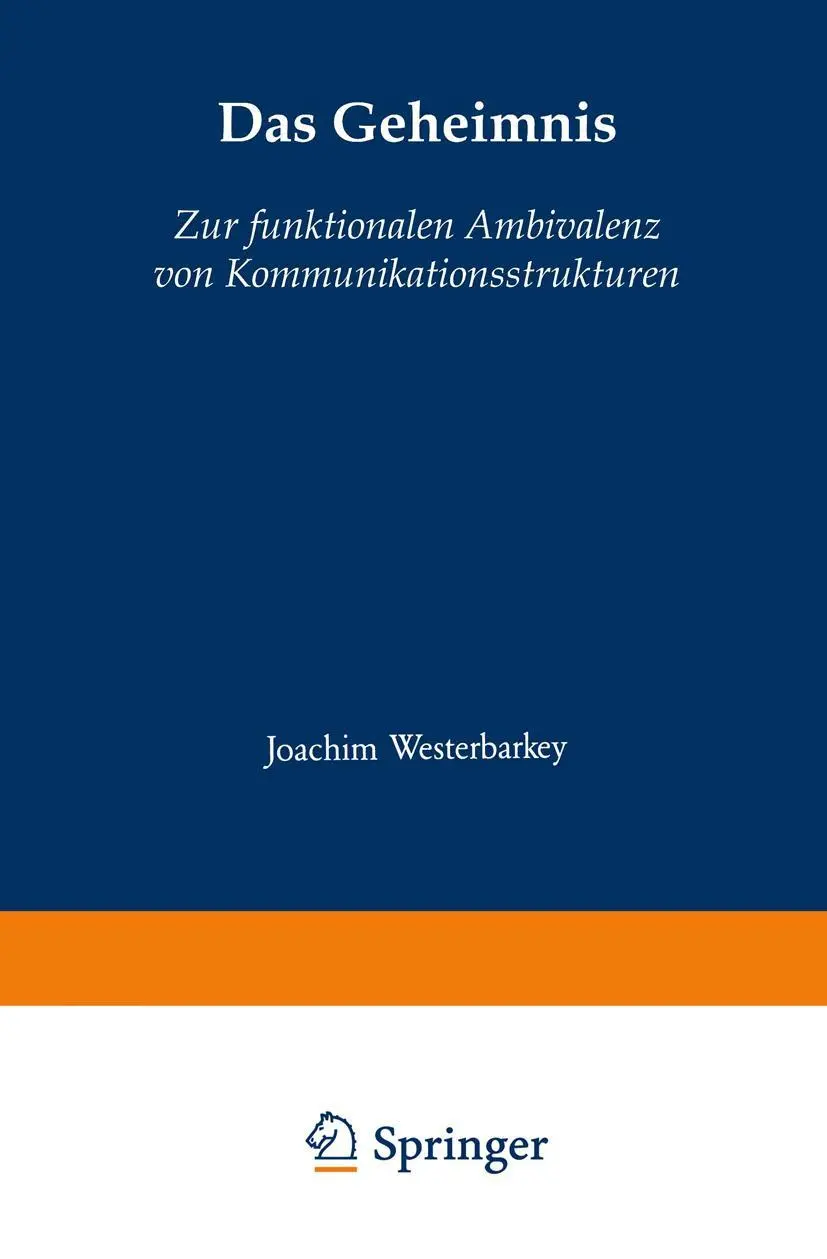 Cover: 9783531121147 | Das Geheimnis | Joachim Westerbarkey | Taschenbuch | 272 S. | Deutsch