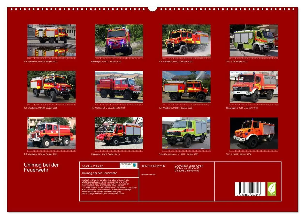 Bild: 9783569221147 | Unimog bei der Feuerwehr (hochwertiger Premium Wandkalender 2027...