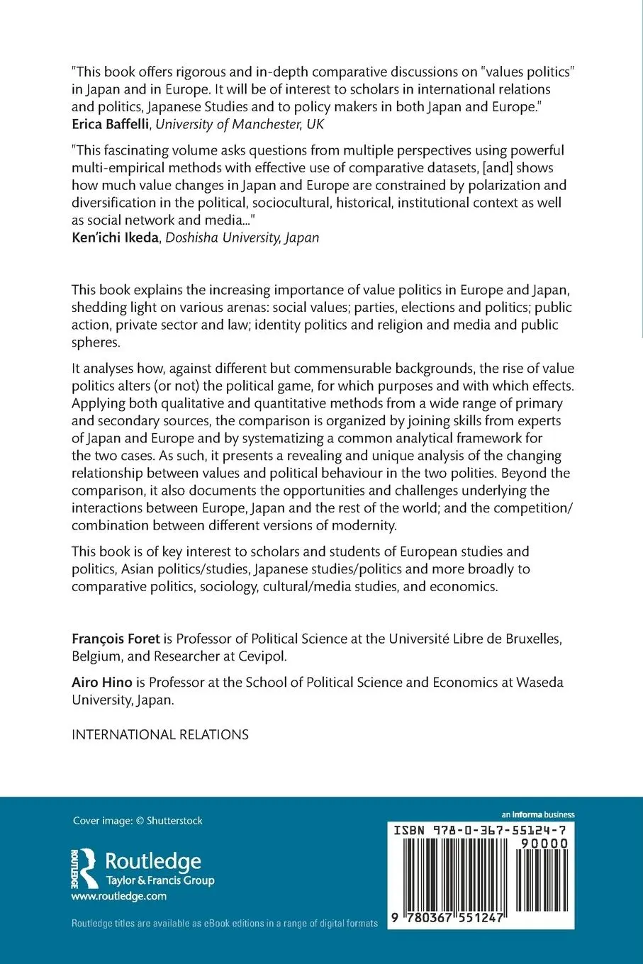 Rückseite: 9780367551247 | Value Politics in Japan and Europe | François Foret (u. a.) | Buch