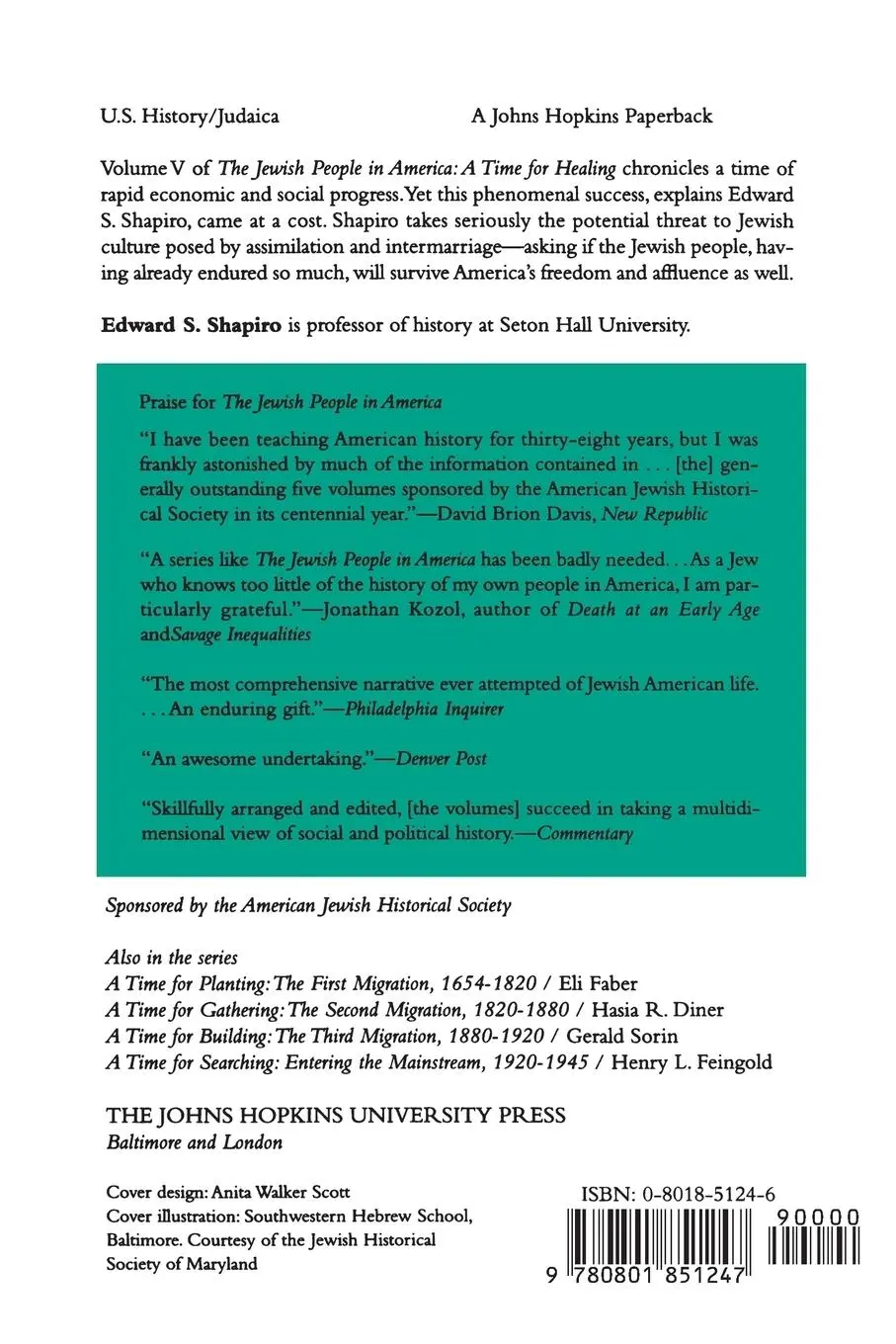 Rückseite: 9780801851247 | A Time for Healing | American Jewry Since World War II | Shapiro