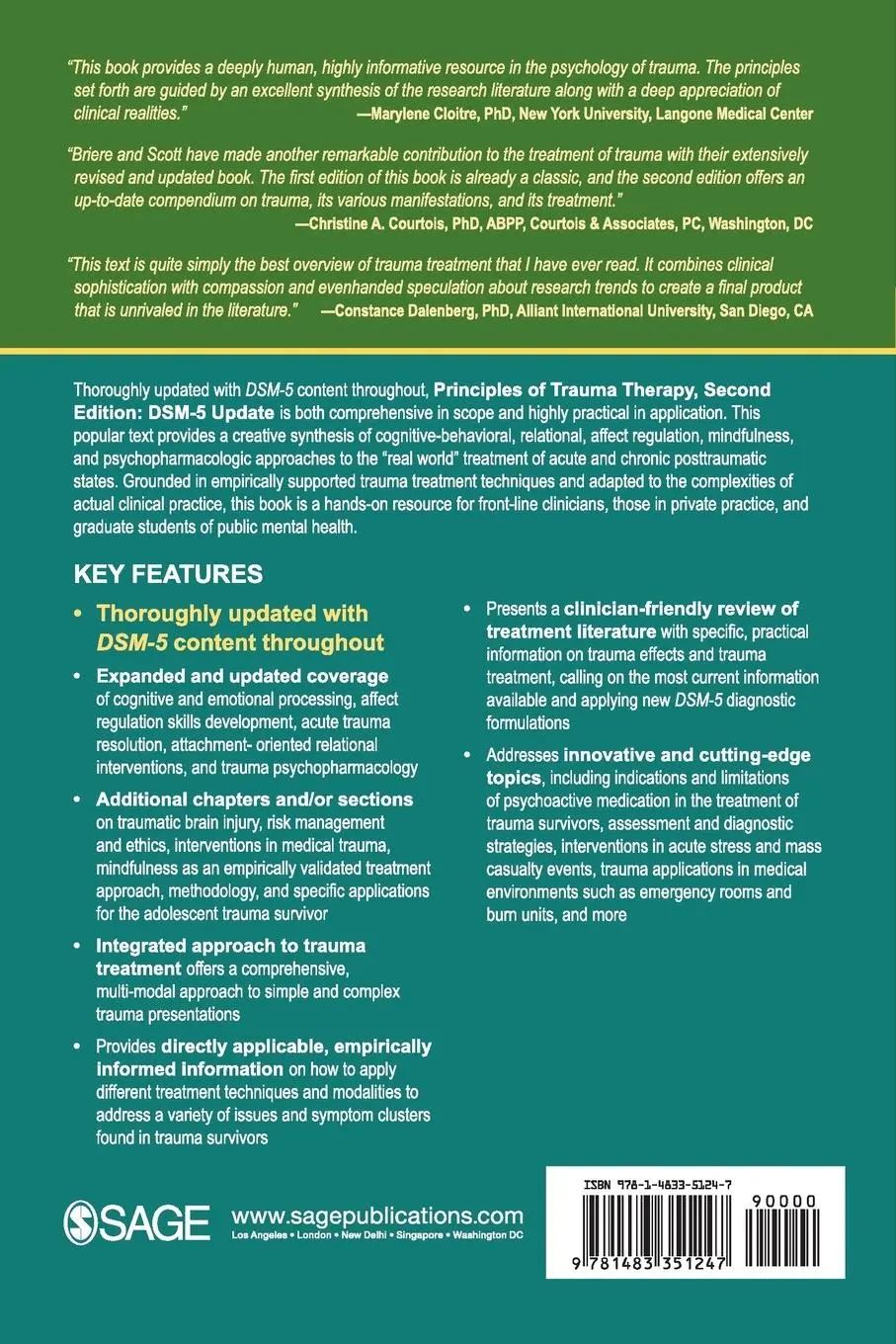 Rückseite: 9781483351247 | Principles of Trauma Therapy | John N Briere (u. a.) | Taschenbuch