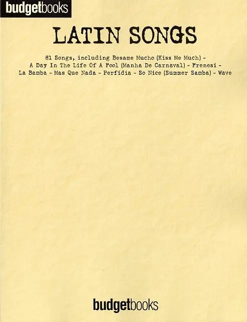 Cover: 9781846091247 | Latin Songs | piano/vocal/guitar. 81 Songs | Budget Books budgetbooks