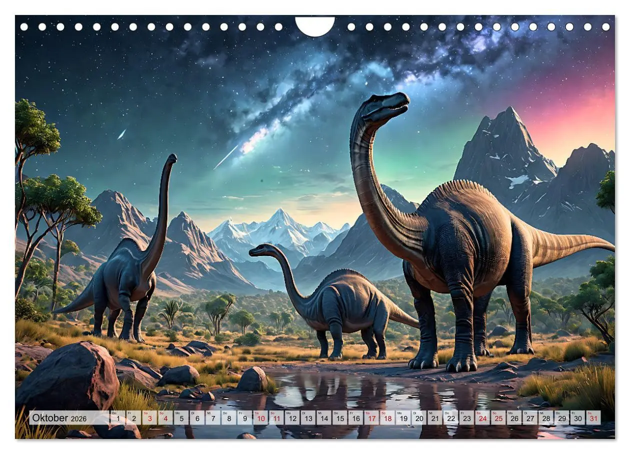Bild: 9783457341247 | Dinosaurier - die Welt der Urzeitgiganten (Wandkalender 2026 DIN A4...
